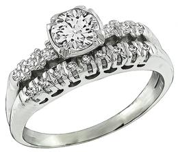 Estate 0.53ct Diamond Engagement Ring and Wedding Band Set Photo 1