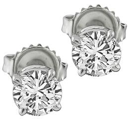Estate 1.21ct Diamond Stud Earrings Photo 1