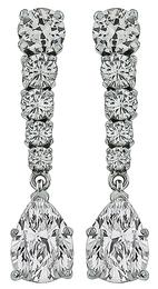 Estate 2.70ct Diamond Drop Earrings Photo 1