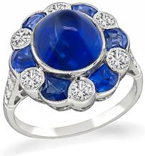 Estate 3.95ct Sapphire 0.60ct Diamond Ring