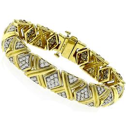 4.50ct  Round Cut Diamond 14k Yellow Gold Bracelet