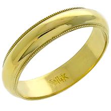 Milgrain  Gold Wedding Band 