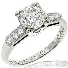 Old Mine Cut Diamond Platinum Engagement Ring