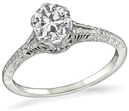 Estate GIA Certified 0.72ct Diamond Engagement Ring