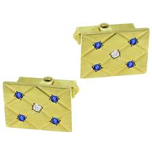 Sapphire & Diamond Gold Cufflinks