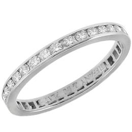 Estate Tiffany & Co 0.50ct Round Brilliant Cut Diamond Eternity Platinum Wedding Band 