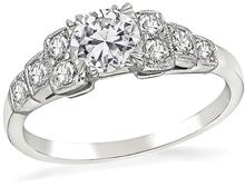 gia certified 0.52 round cut diamond vintage engagement ring 1