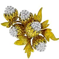 0.50ct Diamond Gold Acorn Pin