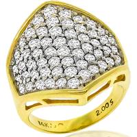 2.00ct Diamond Cluster Gold Ring