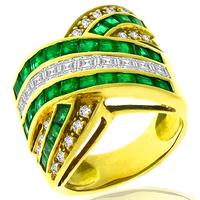 1.85ct Colombian Emerald Diamond Gold Ring