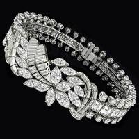 30.00ct Diamond Cluster Gold Floral Bracelet