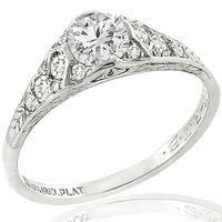 Antique GIA 0.59ct Diamond Engagement Ring