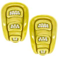 Estate Kieselstein Cord  0.50ct Round Cut Diamond 18k Yellow Gold Earrings