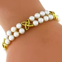 Mikimoto Pearl Gold Infinity Bracelet