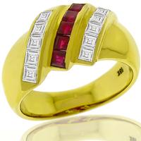 0.25ct Ruby 0.50ct Diamond Gold Ring