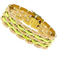 Retro Two Tone Gold Geometric Bracelet