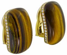roberto coin tiger eye 1.50ct diamond earrings photo 1