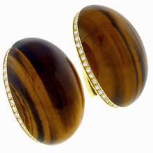 diamond tiger eye 18k yellow gold earrings 1