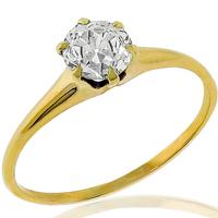 Victorian GIA 0.68ct Diamond Gold Ring