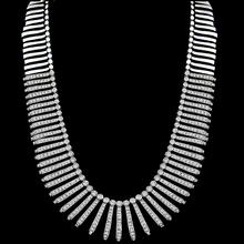 Vintage 13.00ct Round Cut Diamond 18k White Gold Necklace 