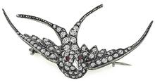 Vintage 4.00ct Diamond Sparrow Pin