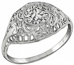 Vintage GIA Certified 0.87ct Diamond Engagement Ring Photo 1