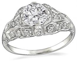 Vintage GIA Certified 0.88ct Diamond Engagement Ring