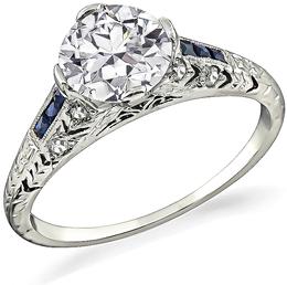 Vintage GIA Certified 1.04ct Diamond Engagement Ring