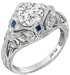 Vintage GIA Certified 1.05ct Diamond Engagement Ring Photo 1