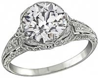 Vintage GIA Certified 2.51ct Diamond Engagement Ring
