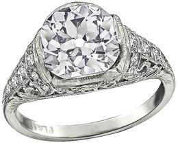 Vintage GIA Certified 2.59ct Diamond Engagement Ring