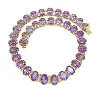 Estate 288.00ct Amethyst 1.50ct Diamond Gold Necklace