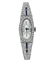 Art Deco 2.50ct Diamond Sapphire Watch