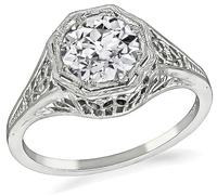 Edwardian GIA Certified 1.18ct Diamond Engagement Ring