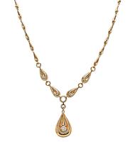 Estate 0.64ct Diamond Pink Gold Necklace