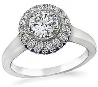 Estate 0.76ct Diamond Sapphire Engagement Ring