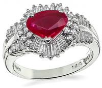 Estate 0.98ct Burmese Ruby 0.71ct Diamond Ring