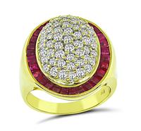 Estate 1.00ct Diamond 1.84ct Ruby Gold Ring