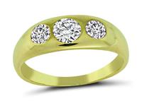 Estate 1.00ct Diamond Three Stone Gold Ring