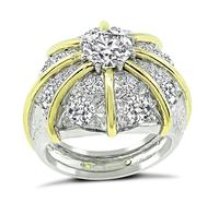 1.04ct Center Diamond 2.00ct Side Diamond Cocktail Ring