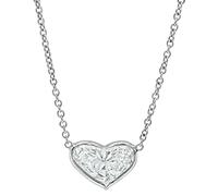 Estate 1.11ct Diamond Heart Pendant Necklace