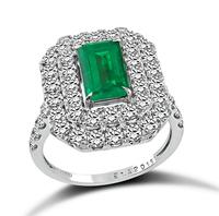 Estate 1.22ct Emerald 1.51ct Diamond Ring