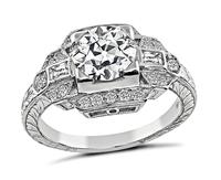 Art Deco Style 1.24ct Diamond Engagement Ring