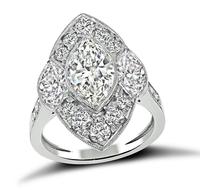 Estate 1.44ct Center Diamond 1.90ct Side Diamond Engagement Ring