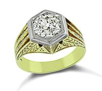 Vintage 1.67ct Diamond Gold Engagement Ring