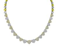 Estate 10.42ct Diamond Gold Heart Necklace