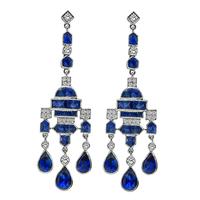 Estate 10.50ct Sapphire 1.00ct Diamond Earrings