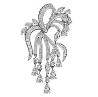 Estate 11.00ct Diamond Platinum Pin