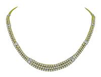 Estate 11.07ct Diamond Gold Necklace