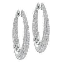 Estate 12.00ct Diamond Gold Hoops Earrings